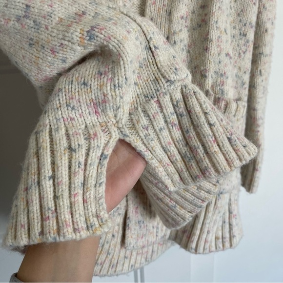 Gap Colorful cream cozy open cardigan sweater Wool - Picture 5 of 8